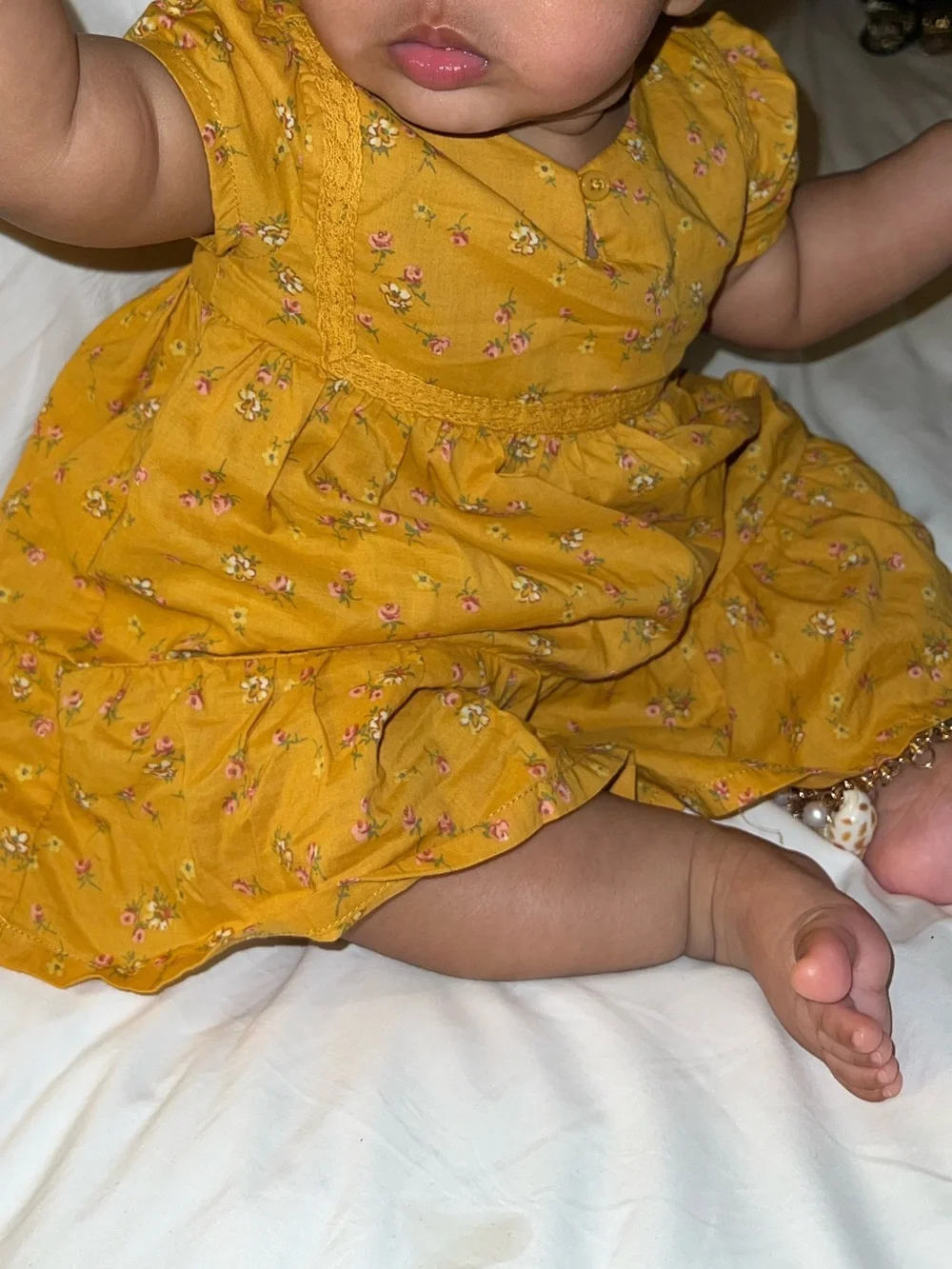 OshKosh B'gosh Mustard Floral Dress with Bloomer